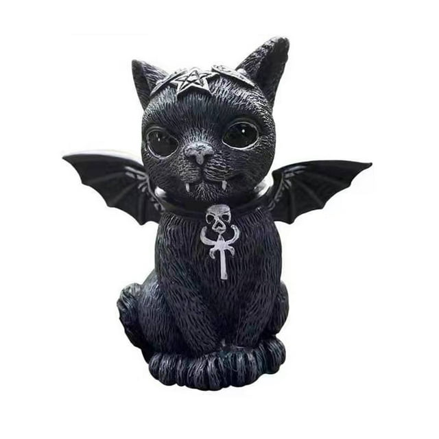 xiaxaixu Décoration de Bureau Figurine en Forme de Chat d'Halloween Statue en Résine