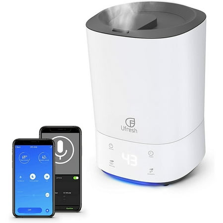 

Bedroom Humidifiers Ultrasonic topfill cool mist humidifier for large room plants with application control 145 gal 55 L tank Customizable humidity Essential oil tray Automatic shutoff