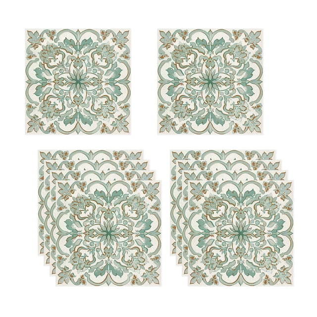 10 pegatinas para azulejos con diseño floral vintage cuadrado, pegatinas para pared, decoración de azulejos Estilo B