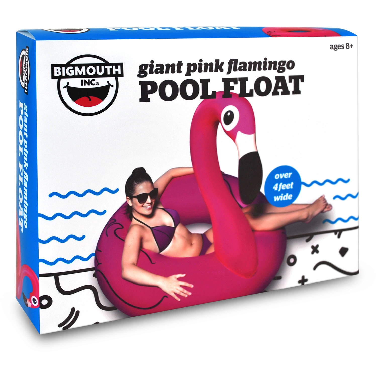 Big Mouth Giant Pink Flamingo Beach Pool Float Ring for Ages 8 4feet Wide for sale online 