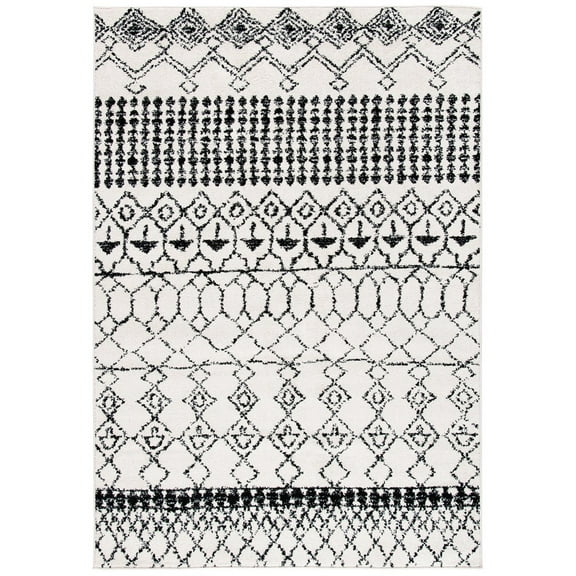 SAFAVIEH Tulum Coriander Moroccan Geometric Area Rug, 6' x 9', Ivory/Black