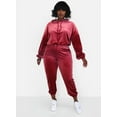 thumbnail image 3 of Rebdolls Women's Plus Pullover Velour Hoodie - Pink - Large, 3 of 5