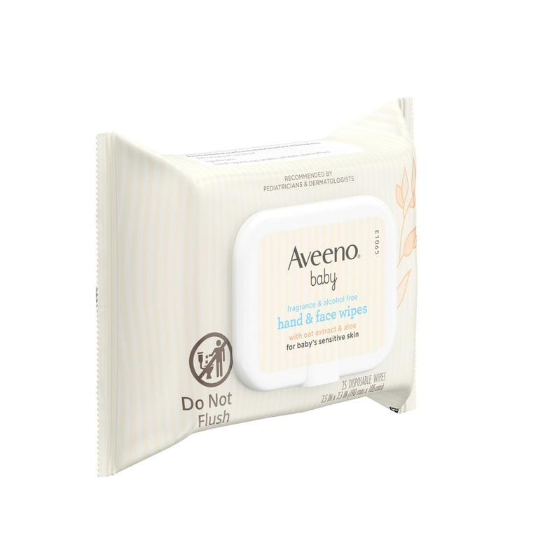 Aveeno hand & face baby sale wipes with oat extract 25 ea