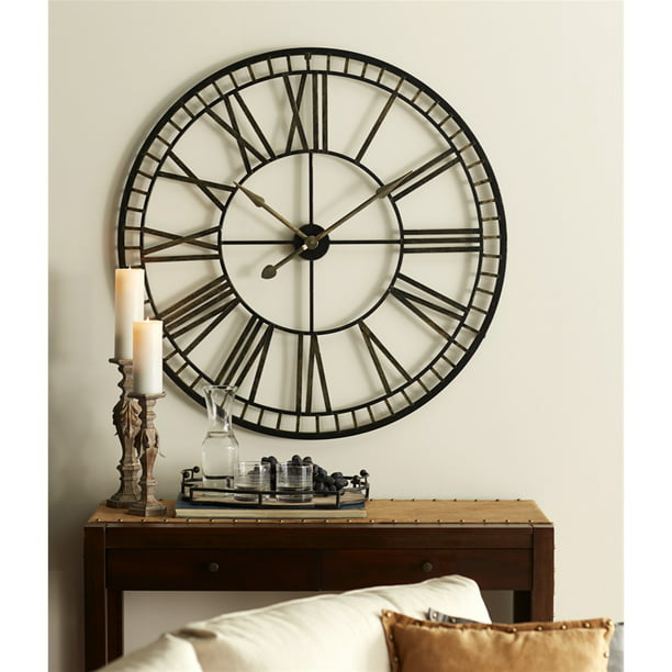 Oversized Metal Wall Clock 40 D Requires 1 C Battery Not Inlcuded Com - Oversized Black And Bronze Metal Wall Clock