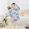 thumbnail image 6 of FORMRS Wearable Blanket Hoodie with Sleeves for Kids Cozy Flannel Sweatshirt, Playful Daisy, 6 of 7