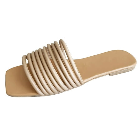 

CYMMPU Women s Slippers Women s Fashion Casual Vintage Open Toe Flat With Slippers Daily Shoes Sandals