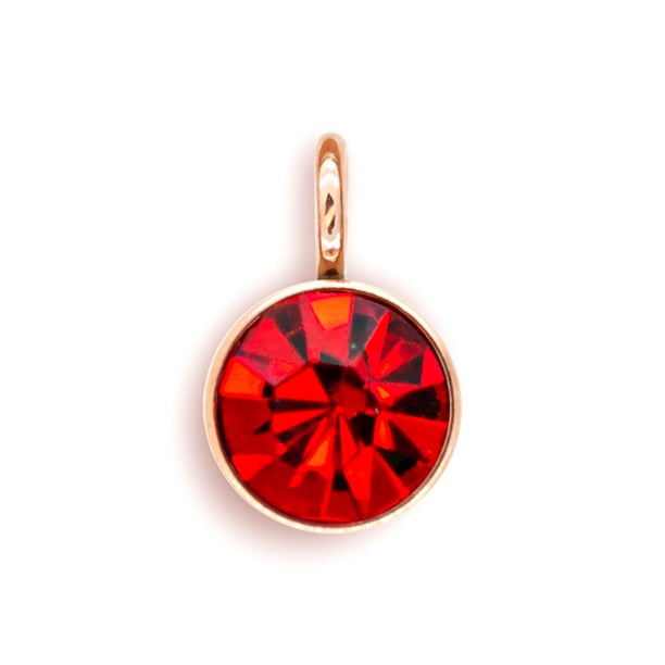 Piedra de nacimiento, diamantes de imitación, cristal, oro rosa, mes, joyería DIY, collar de Metal, cadena, pendientes, llaveros, colgantes, Ropa, zapatos y accesorios Miscelánea rojo brillante Minnieouse AP010356-09B
