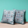 thumbnail image 2 of Amrita Sen Designs  26 x 26 in. Paisley Leaf Geo Duo Broadcloth Indoor & Outdoor Zippered Pillow - Grey & Pink, 2 of 4