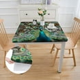thumbnail image 2 of Acheng Peacock Feathers Square Tablecloth Great for Home Kitchen/Parties/Holiday Dinner 100% Polyester Fiber 36*36, 2 of 8