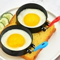 thumbnail image 3 of Egg Ring,Kitchen Stainless Steel Fried Egg Pancake Ring Silicone Handle Egg Frying Mold Pancake Shaper(4PCS/Set), 3 of 7