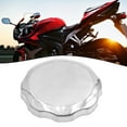 thumbnail image 1 of Universal Silver Tone Metal Motorcycle Scooter Fuel Tank Gas Cap Cover, 1 of 8