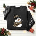 thumbnail image 4 of Women's Snowman Graphic Sweatshirt Crew Neck Long Sleeve Snowflake Sleeve Casual Pullover Top, 4 of 6