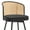 Brown PU - 26" Seat Counter Height, variant on Foreate Cane Swivel Barstools Set of 2, 26" Seat Counter Height w/ Rattan Mid-Back Metal Legs, Upholstered Boucle Fabric Modern Armless Bar Stools Chairs for Kitchen Island Pub