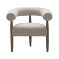 thumbnail image 2 of Benjara Cid Archie 32 Inch Accent Chair, Beige Fabric, Rounded Back, Solid Wood, 2 of 6
