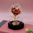 thumbnail image 6 of PuSpu Glass Covered Foil Rose Ornament Eternal Flower Creatives Holiday Gift Luminous LED Night Light, 6 of 7