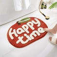 thumbnail image 4 of HongHeng Cute Bath Mat, Funny Fruit Rug, Soft Plush Fluffy Red Bath Mat, Absorbent, Non-Slip for Bathroom, Kitchen Sink, Bedroom, Kid's Bedroom, and Living Room, Apple, 4 of 6