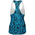 thumbnail image 2 of Zebra Print Blue All Over Womens Tank Top, 2 of 2