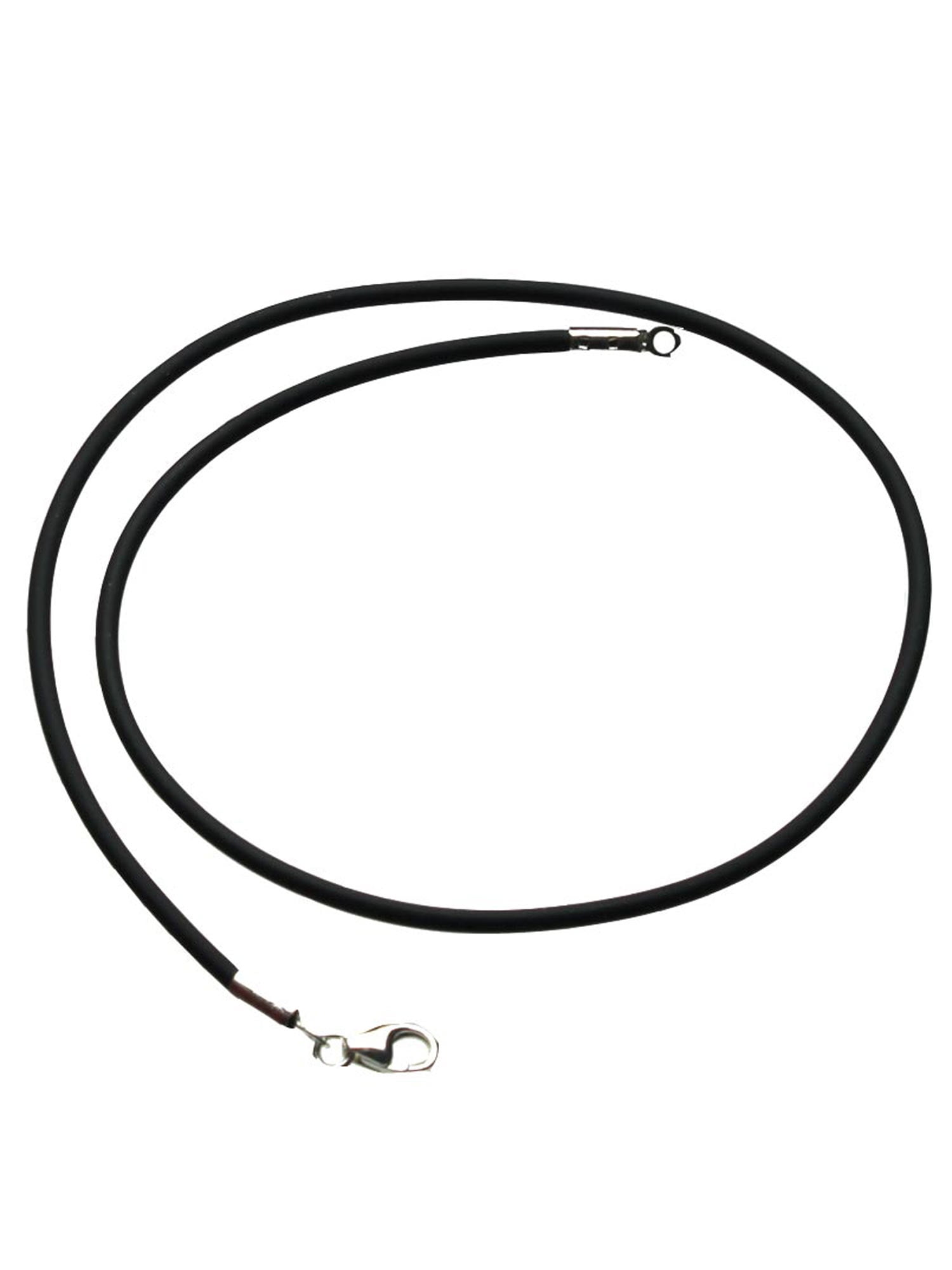 2mm Black Leather Cord Necklace with Sterling Silver Lobster Clasp 12-30