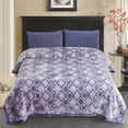 thumbnail image 5 of JML Thick Warm Winter Fleece Blanket For King Bed 2 Ply Reversible Soft Raschel Blanket,87"x94",10.5lb, Navy Blue Floral, 5 of 8