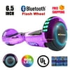 "UL2272 Certified LED Flash Wheel Bluetooth 6.5"" Hoverboard Two Wheel Self Balancing Scooter  (Chrome Purple)"