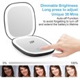 thumbnail image 5 of LQQBOX Rechargeable Pocket Mirror, 1X/10X Magnification LED Compact Travel Makeup Mirror with Light in 3 Colors Mode, Purse Mirror, 2-Sided, Portable, Folding, Handheld, Small Mirror, 5 of 6