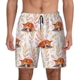 thumbnail image 2 of Picia Cute Sleepy Fox pattern Mens Swim Trunks with Compression Liner Stretch Beach Shorts Quick Dry with Zipper Pockets No-Chafing Board Shorts-Medium, 2 of 9