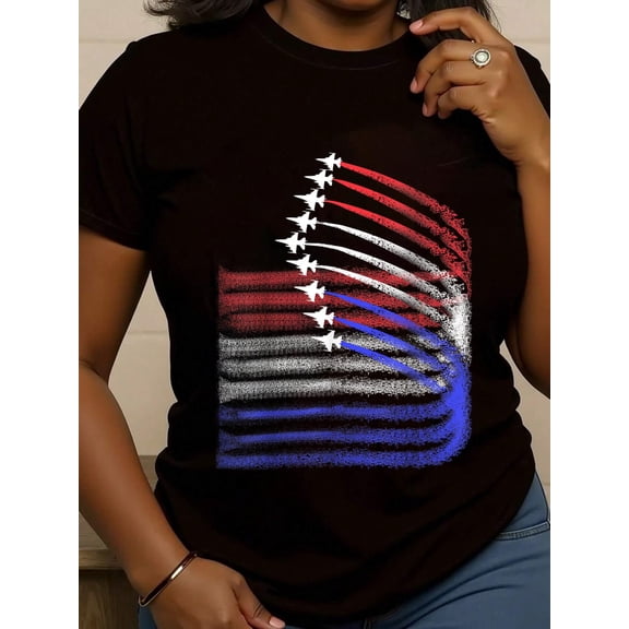 4th Of July Jet American flag Patriotic USA for men boys T-Shirt
