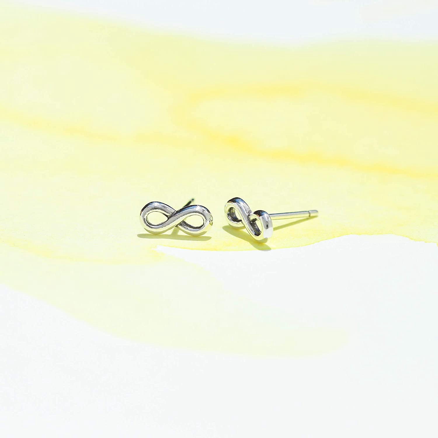 STERLING SILVER INFINITY STUD EARRINGS