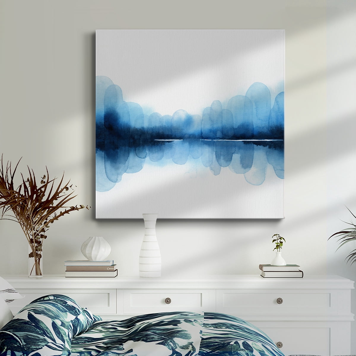 Wexford Home Ultramarine Mirror II-Premium Gallery Wrapped Canvas, 16" x 16" - Ready to Hang