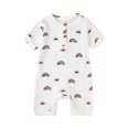 thumbnail image 2 of TOOYOU Baby Girl Bodysuits Cheap Toddler Girl Onesies Short Sleeved Rainbow Print Jumpsuit Summer Cozy Baby Girl Romper Black Size 12-18 Months, 2 of 7
