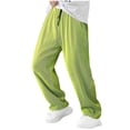 thumbnail image 2 of Mifsaly Wide Leg Sweatpants Men Ribbed High Waist Work Pants Drawstring Breathable Baggy Pant with Pockets Sport Casual Spring Summer Outfits 2026 XL, 2 of 9