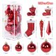 thumbnail image 5 of 21 piezas/caja de bolas navideñas con purpurina azul y rosa, colgantes de medias de carámbanos, adornos colgantes para árbol de Navidad, decoración navideña para el hogar, Navidad, 5 of 5