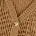 thumbnail image 6 of Women Long Sleeve V Neck Button Down Sweater Jackets Outerwear Casual Loose Fit Solid Color Short Crop Knitwear Cardigan, 6 of 9