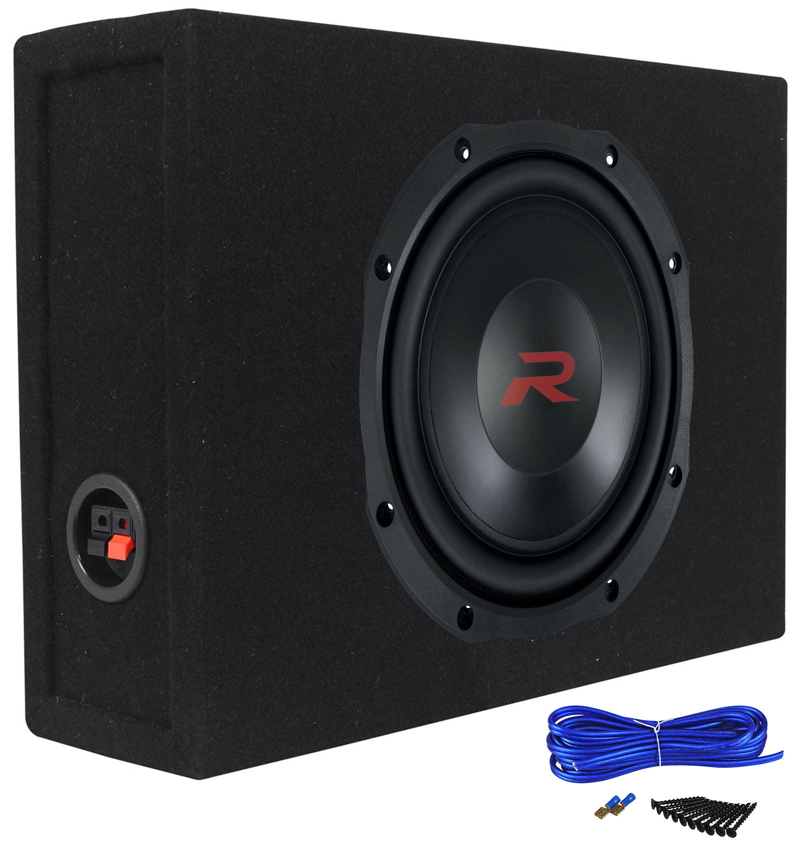 Alpine RS-W10D4 10” 600 Watt RMS Shallow Car Subwoofer+Sealed Sub Box ...