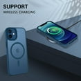 thumbnail image 3 of for iPhone 12 Case, iPhone 12 Pro Case, [Compatible with Magsafe] Slim Fit Shockproof Translucent Matte Protective Women Men Girls Boys Case Cover for iPhone 12/12 Pro 6.1'', Blue, 3 of 16