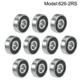 thumbnail image 2 of 626-2RS Deep Groove Ball Bearings 6x19x6mm Double Sealed Chrome Steel P6 10pcs, 2 of 5