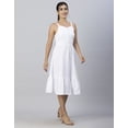thumbnail image 2 of Moomaya Womens Solid Sleeveless Dress, Knee Length Cotton Dress, 2 of 8