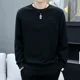thumbnail image 5 of Sudadera con cuello redondo para hombre, ropa para hombre, sudadera negra sin capucha, cuello redondo, top gráfico, estilo coreano divertido, económico, 5 of 5