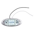 thumbnail image 1 of Unique Bargains 1 luz de marcador de remolque de 1,85 pulgadas con bisel cromado lámpara de luz de marcador lateral ovalada para RV camión barco blanco, 1 of 1