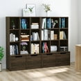 thumbnail image 5 of Homhougo Modern Cube Bookcase, 9-Cube Storage Cabinet Display Shelf with 2 Mobile Drawers, Expresso Finish, 5 of 14