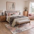 thumbnail image 2 of KUETH 8x10 Low Pile Soft Floral Rug for Living Room, Large Machine Washable Soft Non Slip Backing Area Rug, Ash Rose Rug for Bedroom Office, 2 of 5