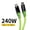 Dual C 240W, variant on 240W USB-C Charging Cable with Smart Digital Display, 1.5M Fast Charge & Data Sync Cord for Phone, Tablet, Laptop - Matcha Green