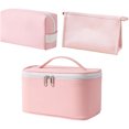 thumbnail image 1 of 3Pzs Cosmetiqueras para Maquillaje, Portátil Impermeable Bolsa de maquillaje Viaje, Portátil Bolsa de Maquillaje Multifuncional, Grande Organizador Estuche Maquillaje, Neceser de Viaje Mujer, 1 of 4