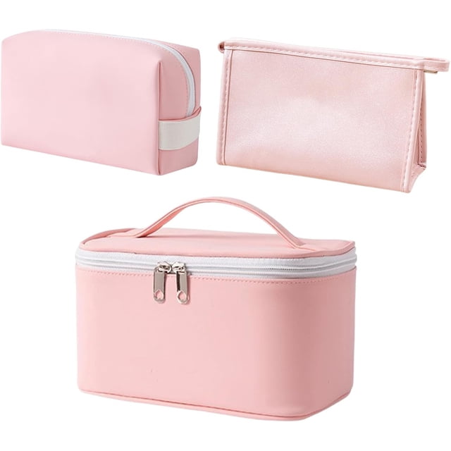 3Pzs Cosmetiqueras para Maquillaje, Portátil Impermeable Bolsa de maquillaje Viaje, Portátil Bolsa de Maquillaje Multifuncional, Grande Organizador Estuche Maquillaje, Neceser de Viaje Mujer