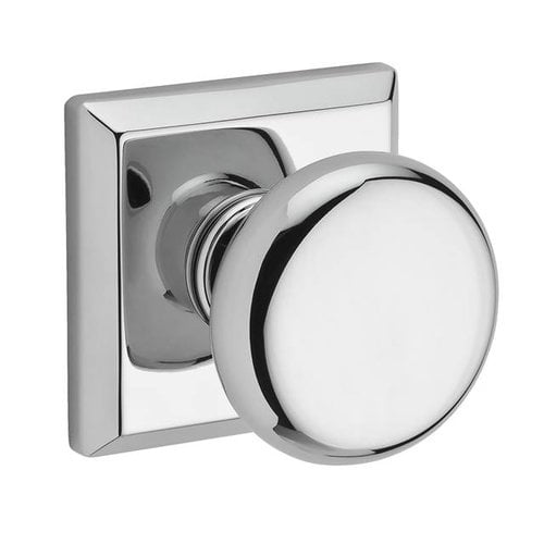 Baldwin Reserve FDROUTSR150 Full Dummy Round Knob and Traditional Square Rose Satin Nickel Finish