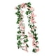 thumbnail image 1 of Guirnalda de flores artificiales colgantes de 180 cm con hojas verdes y rosas de seda., 1 of 9
