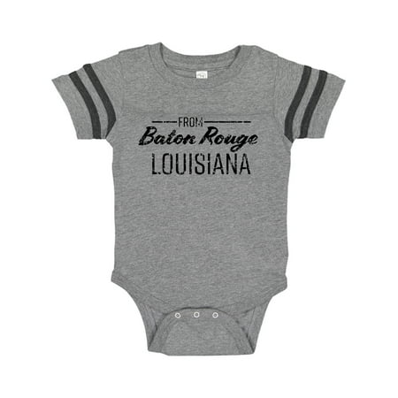 

Inktastic From Baton Rouge Louisiana in Black Distressed Text Gift Baby Boy or Baby Girl Bodysuit