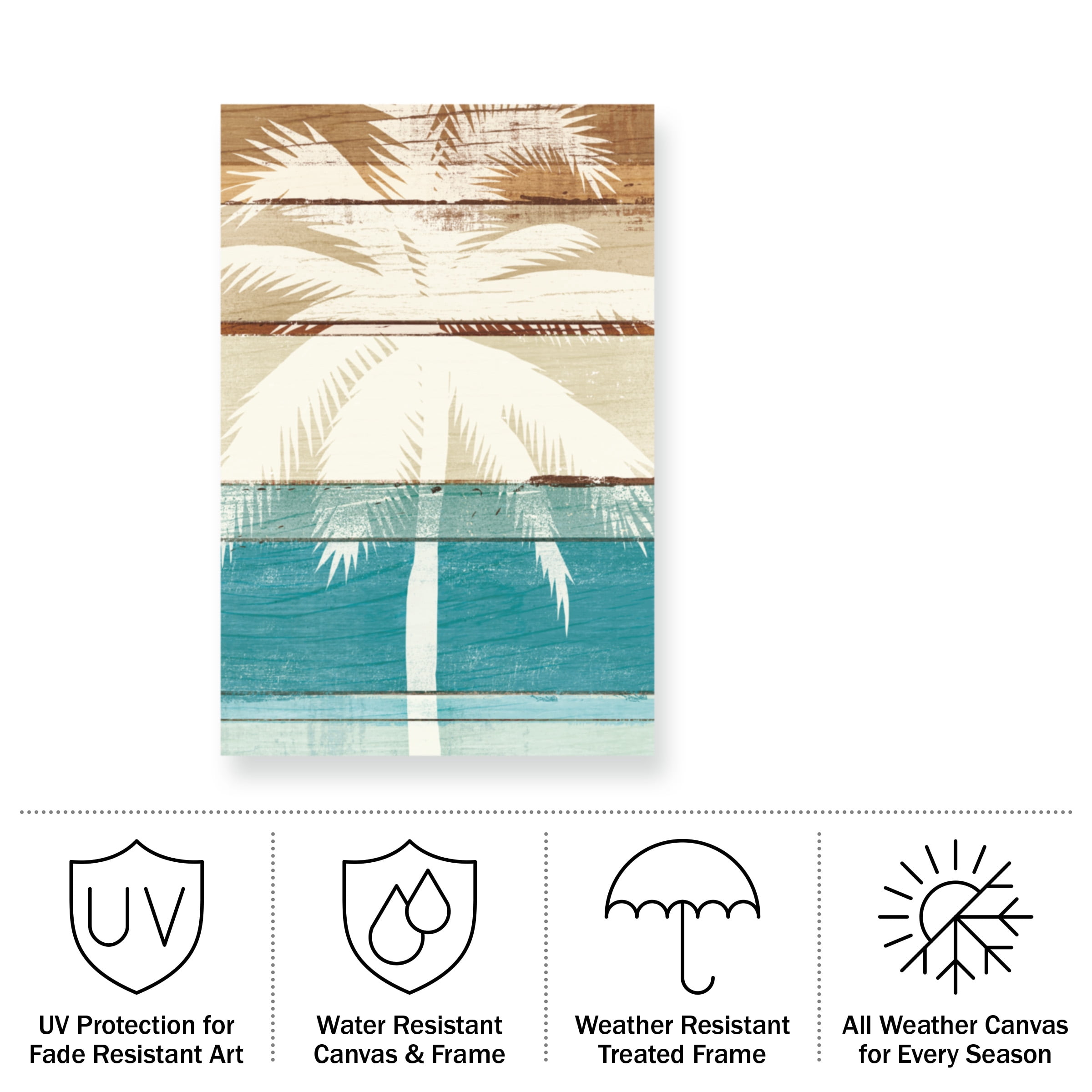 Michael Mullan 'Beachscape Palms V' Outdoor All-Weather Wall Decor