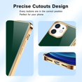 thumbnail image 3 of Compatible with iPhone 12 Mini Case 5.4" (2020) Finger Ring Stand Holder Electroplated Silicone Soft Flexible TPU Frame Shock-Absorption Bumper Cover Phone Cases - Green, 3 of 8
