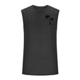 thumbnail image 4 of Aimik Mens Summer Beach Tank Top Hawaiian Palm Tree Print Sleeveless Basic Muscle Tee Vacation Tops-Dark Gray S, 4 of 5